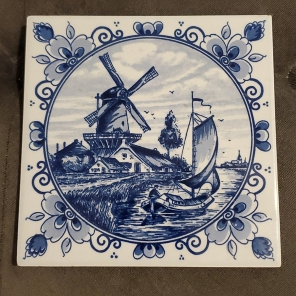 Delft Blauw‎ Blue Windmill Tile